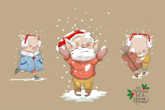 Download Happy Cute Animal in Snowy Christmas - Premium Resources