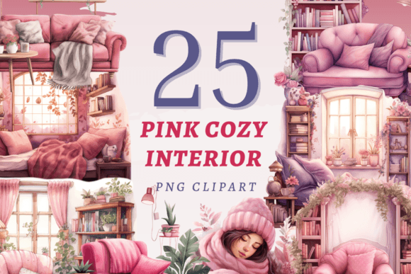Download Pink Cozy Interior PNG Bundle - Cozy interior Collection