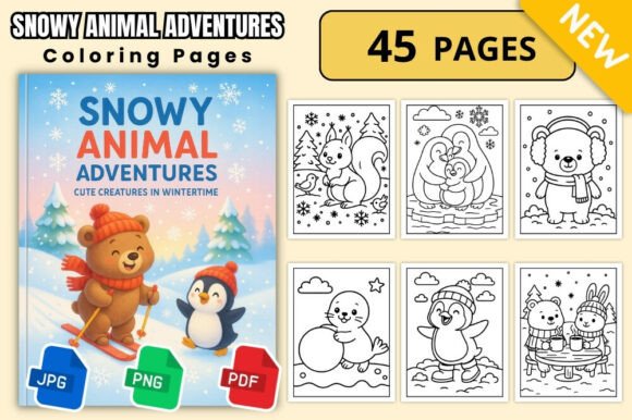 Download Snowy Animal Winter Coloring Fun - Winter Collection