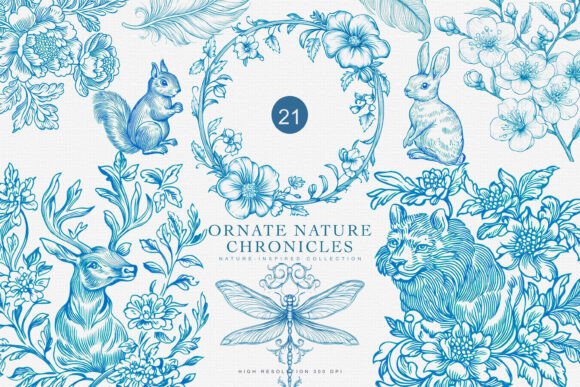Download Turquoise Chinoiserie Floral Animals - Floral animals Collection
