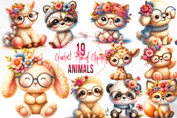 Download Crochet Floral Animals Sublimation - Floral animals Collection