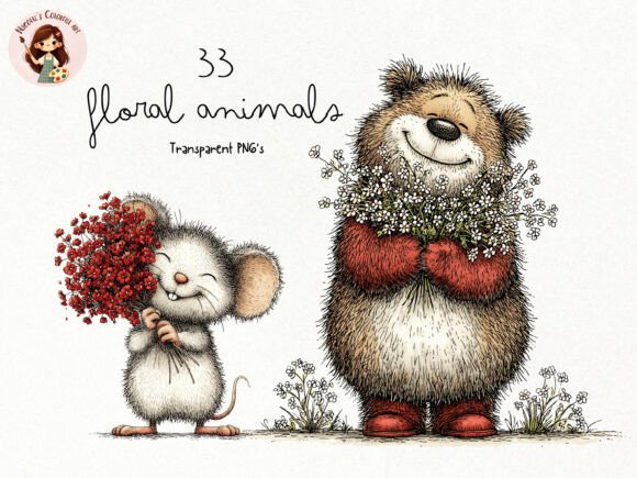 Download Floral Animals PNG Clipart Bundle - Floral animals Collection