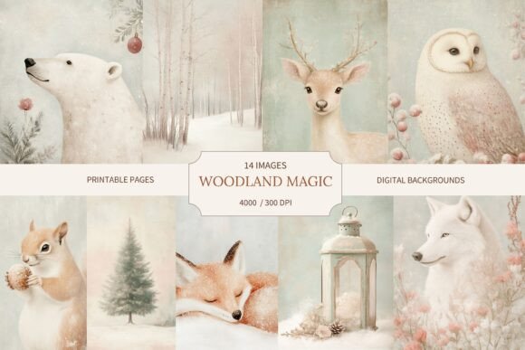 Download Winter Woodland Digital Backgrounds - Winter Collection