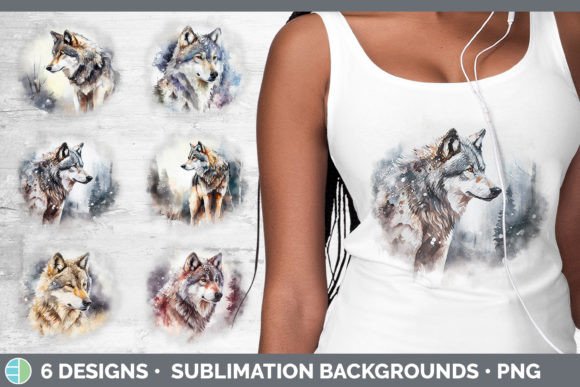 Download Winter Wolf Background | Grunge Sublimat - Winter Collection