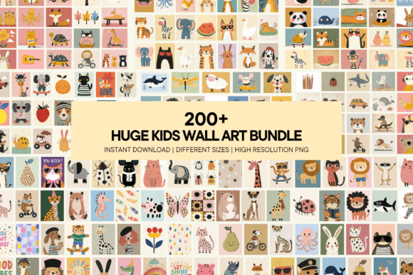 Download Colorful Kids Wall Art Nursery Printable - Kids wall Collection