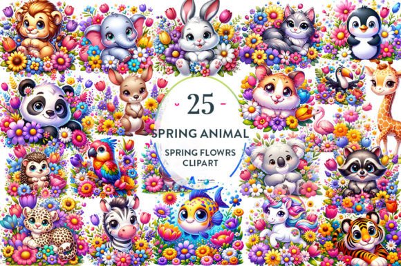 Download Spring Floral Animals Sublimation - Floral animals Collection