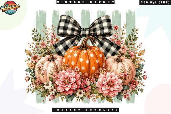 Download Floral Pumpkin Farmhouse Fall PNG - Farmhouse Collection