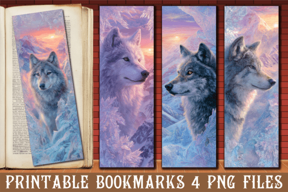 Download Icy Mountain Peak Winter Wolf Bookmark - Winter Collection