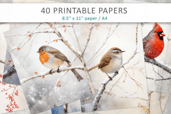 Download Winter Bird Junk Journal Kit - Winter Collection